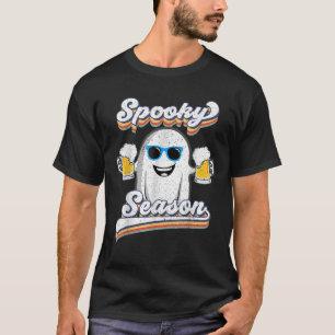 T-shirt Rétro Groovy Ghost Spooky Season Floral Pumkin Ha