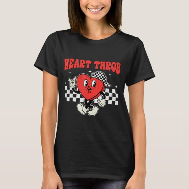 T-shirt Retro Groovy Heart Throb Valentines Day Toddlers B (Devant)