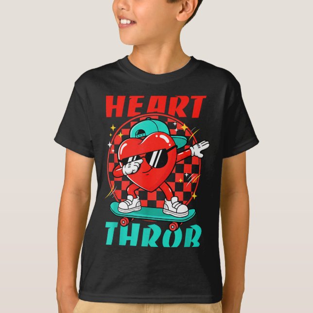 T-shirt Retro Groovy Heart Throb Valentines Day Toddlers B (Devant)