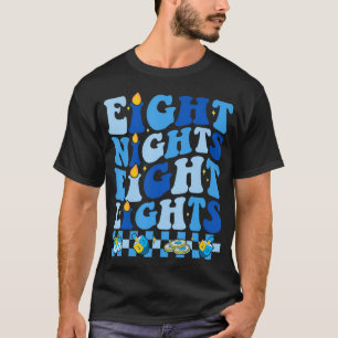 T-shirt Retro Groovy Huit Nuits Et Huit Lumières Joyeux H