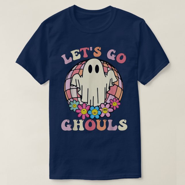 T-shirt Rétro Groovy Let's Go Ghouls Halloween Ghost Costu (Design devant)