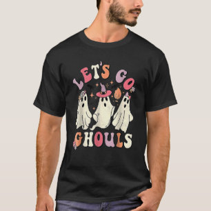 T-shirt Rétro Groovy Let's Go Ghouls Halloween Ghost Outfi