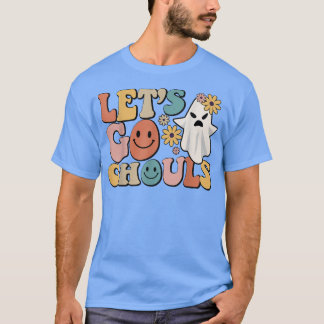 T-shirt Rétro Groovy Let's Go Ghouls Halloween Ghost Outfi