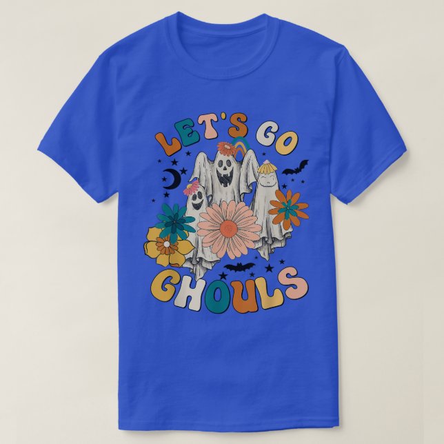 T-shirt Rétro Groovy Let's Go Ghouls Halloween Ghost Outfi (Design devant)
