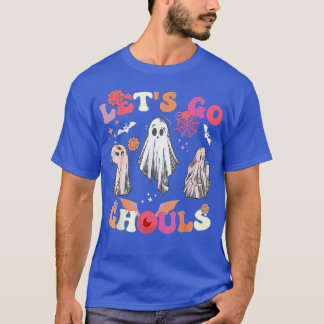 T-shirt Rétro Groovy Let's Go Ghouls Halloween Ghost Outfi