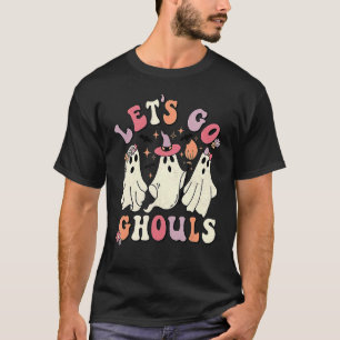 T-shirt Rétro Groovy Let's Go Ghouls Halloween Ghost Outfi