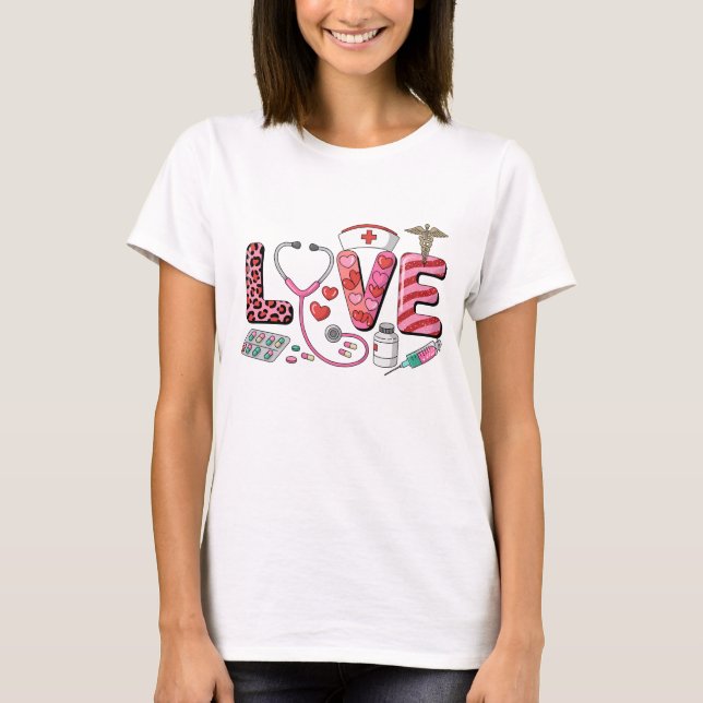 T-shirt Retro Groovy Love You More Checkered Valentine (Devant)