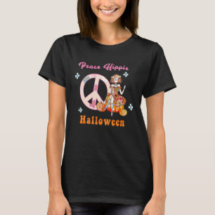T-shirt Rétro Groovy Paix Hippie Halloween Vintage Floral