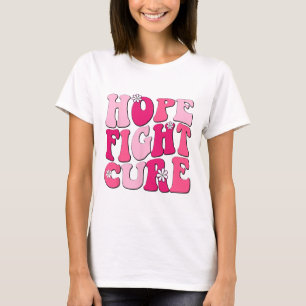 T-shirt Retro Groovy Pink Hope Fight Cure Breast Aw