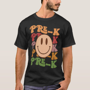 T-shirt Rétro Groovy Pré Maternelle Visage Souriant Mignon