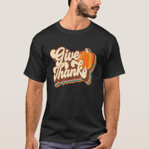 T-shirt Retro Groovy Remerciez Tout Le Monde Drôle Feuille