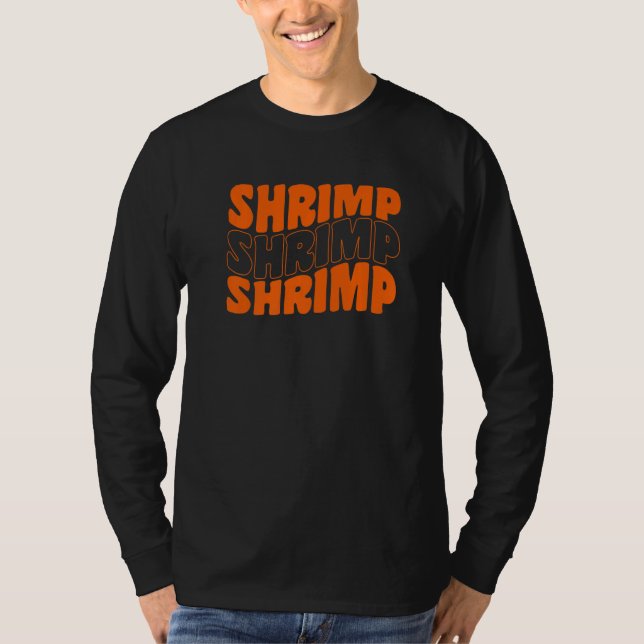 T-shirt Retro Groovy Shrimp Animals (Devant)