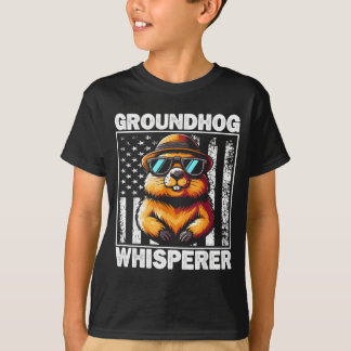 T-shirt Retro Groundhog Whisperer Funny Woodchuck Groundho