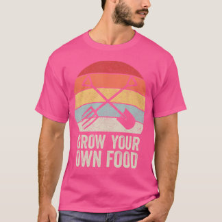 T-shirt Retro Grow Your Own Food Shirt Gardener Gift Cool 