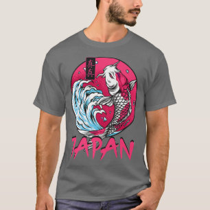 T-shirt Retro Grunge Japon Wave Kanji Poisson Vintage voit