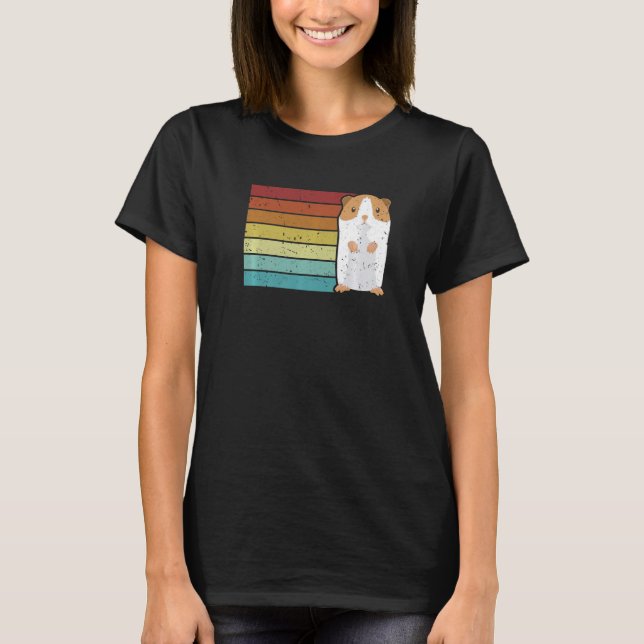 T-shirt Retro Guinea Pig Long Hair Short Hair Breeder Guin (Devant)