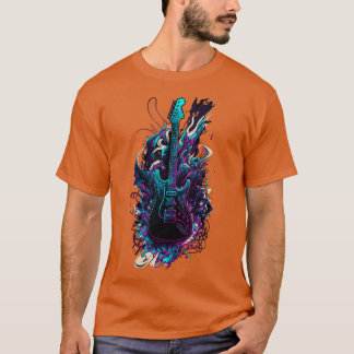 T-shirt Retro Guitar Gift Guitariste Rock Concert Festival