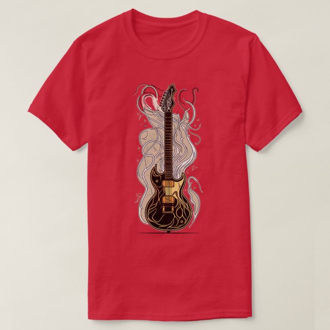 T-shirt Retro Guitar Gift Guitariste Rock Concert Festival (Design devant)