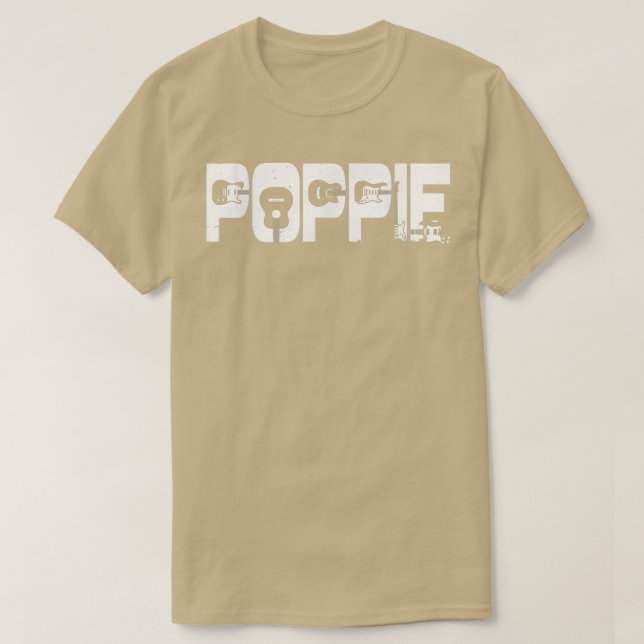 T-shirt Rétro guitariste Father Poppie Guitar Fathers Day  (Design devant)