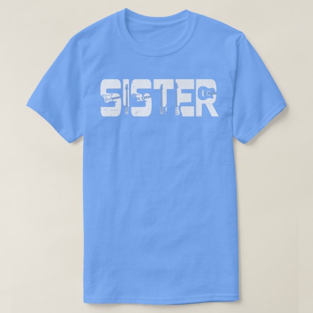 T-shirt Rétro guitariste Mother Sister Guitar Mothers Day  (Design devant)