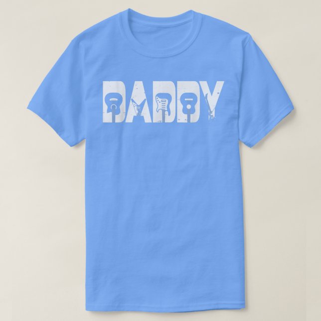 T-shirt Retro guitariste père papa Fête des pères guitare  (Design devant)