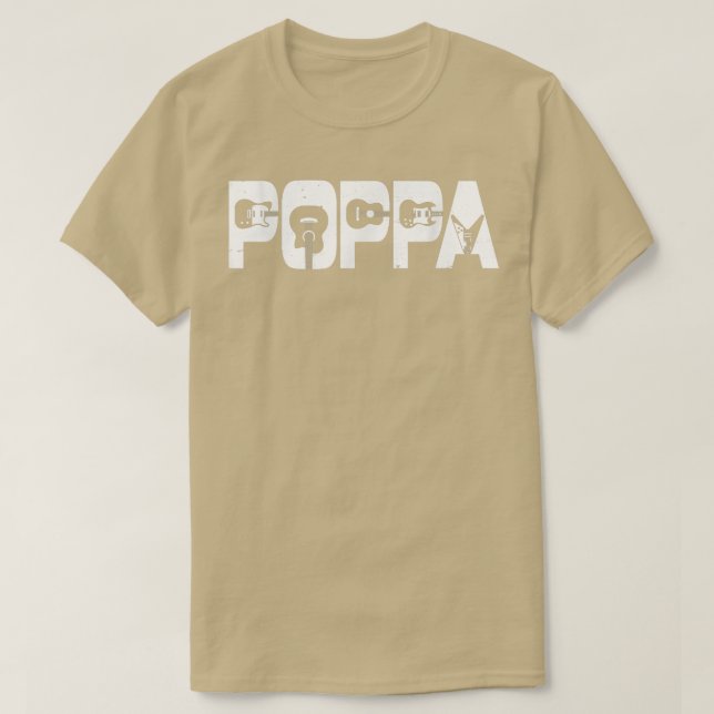 T-shirt Retro Guitariste Père Poppa Guitare Fête des pères (Design devant)