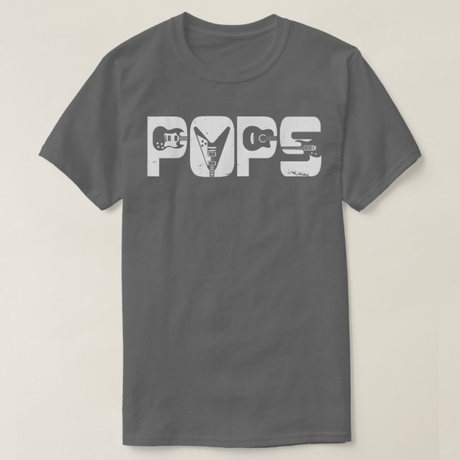 T-shirt Retro Guitariste Père Pops Guitare Fête des pères  (Design devant)