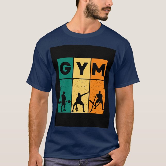 T-shirt Retro Gym Workout (Devant)