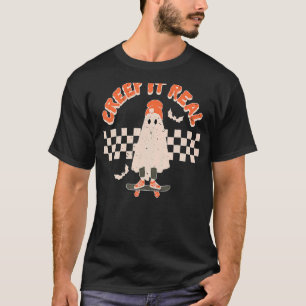 T-shirt Retro Halloween Creuse it Real Vintage Fantôme Hal