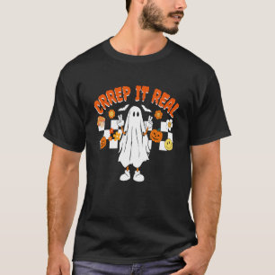 T-shirt Retro Halloween Creuse it Real Vintage Fantôme Hal