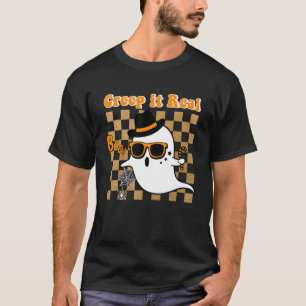T-shirt Retro Halloween Creuse it Real Vintage Fantôme Hal