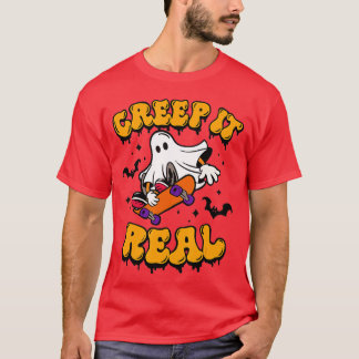 T-shirt Retro Halloween Creuse it Real Vintage Fantôme Hal