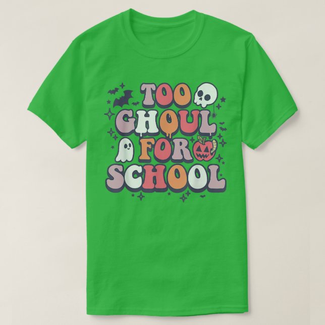 T-shirt Retro Halloween enseignant Ghouls Super School Tri (Design devant)