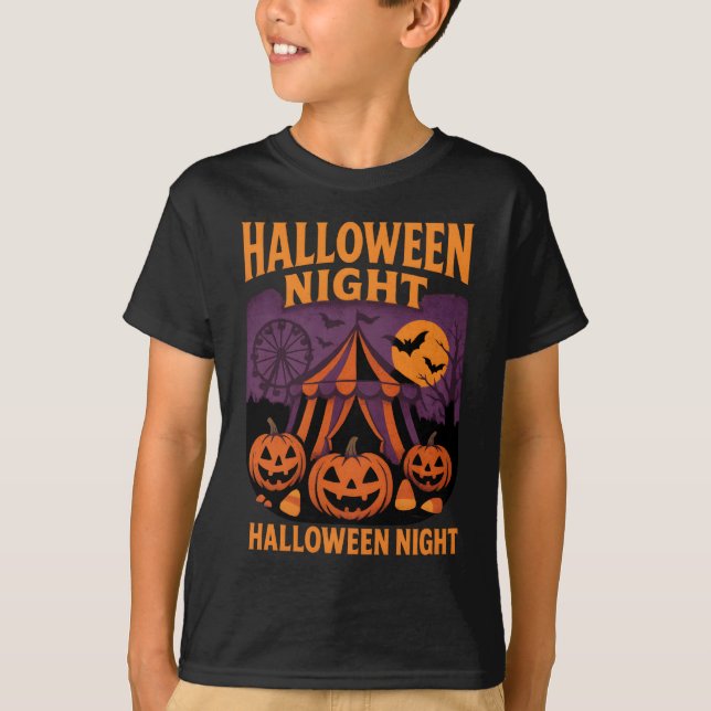 T-shirt Retro Halloween Night Festival Vêtements Unisex (Devant)