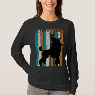 T-shirt Retro Halloween Poodle Silhouette Vintage mignonne