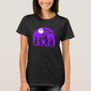 T-shirt Retro Halloween Trick Ou Treat Walk Moon Silhouett