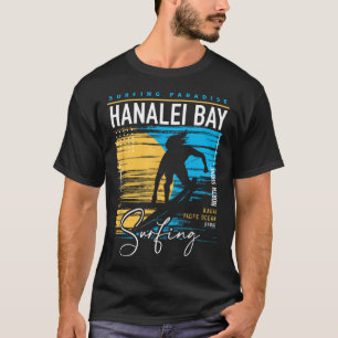 T-shirt Rétro Hanalei Y Kauai North Shore Surfant Surf Haw