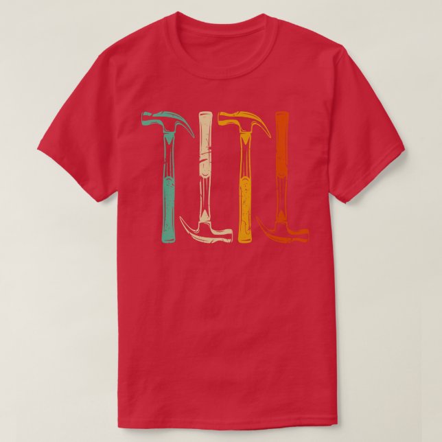 T-shirt Retro Handyman Tools Hammer penter (Design devant)