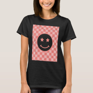 T-shirt Retro Happy Face À damiers Motif_2
