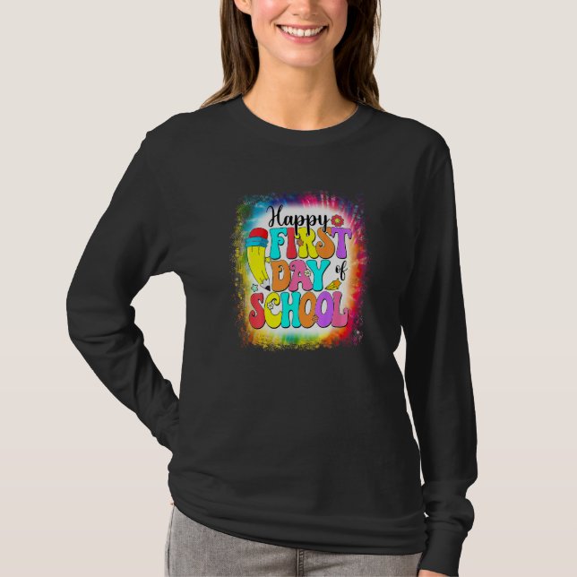 T-shirt Retro Happy First Day Of School Back To School Tea (Devant)