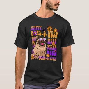 T-shirt Retro Happy Howl to ween Carlin Chien Flower Super
