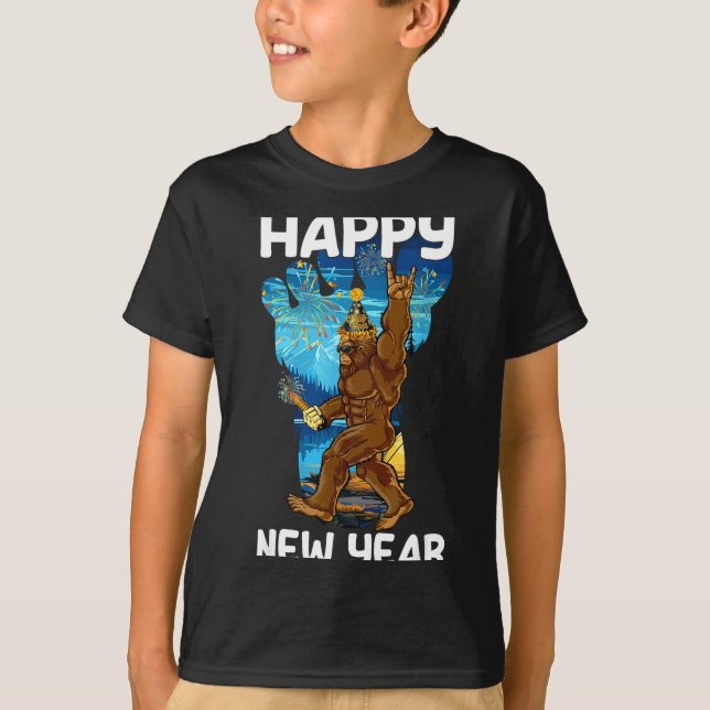 T-shirt Retro Happy New Year 2026 Bigfoot Lovers New Years (Devant)