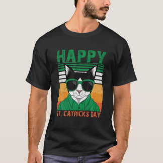 T-shirt Retro Happy St Catricks Day Chat Maman Papa Lover