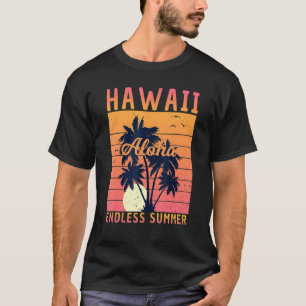 T-shirt Retro Hawaii Aloha Endless Summer Surfing F Été