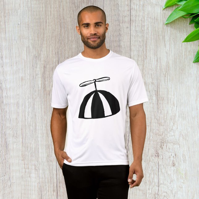 T-shirt Retro hélice Beanie Whimsical noir et blanc (Créateur téléchargé)