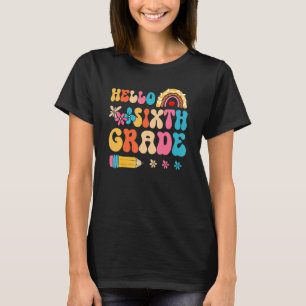 T-shirt Retro Hello Sixième Classe Arc en Ciel Premier Jou