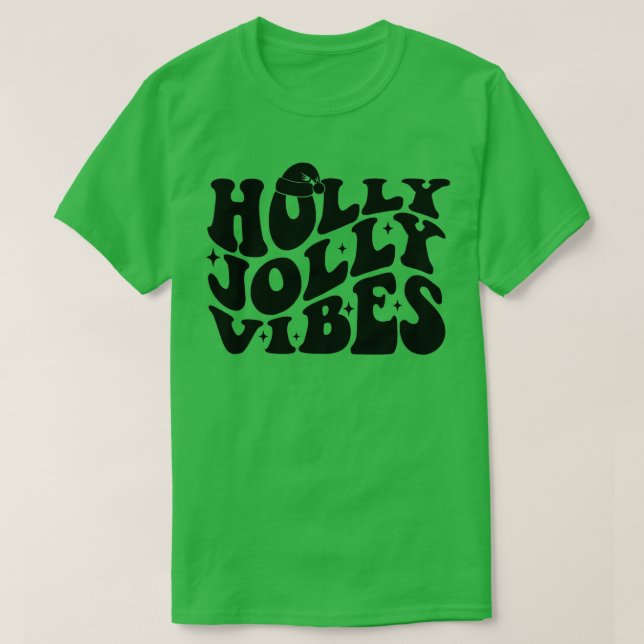 T-shirt Retro Holly Xmas Jolly Vibes Noël Jappy Chee (Design devant)