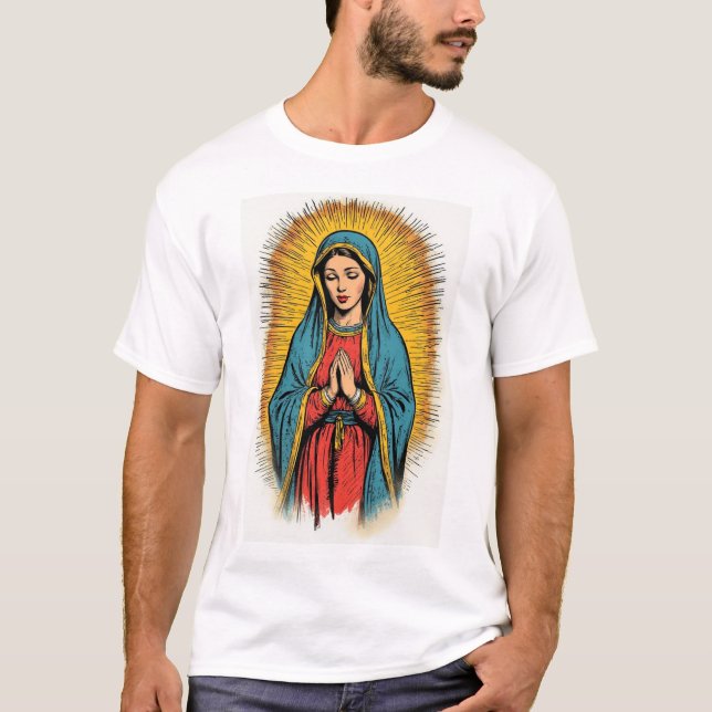 T-shirt rétro homme Vierge Marie (Devant)