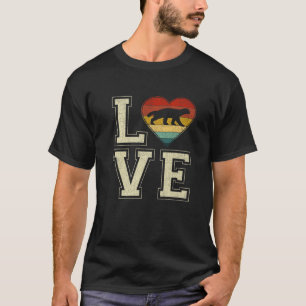 T-shirt Retro Honey Badger Coeur Animaux Lover Valentines