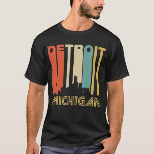 T-shirt Rétro horizon de Detroit Michigan de style des